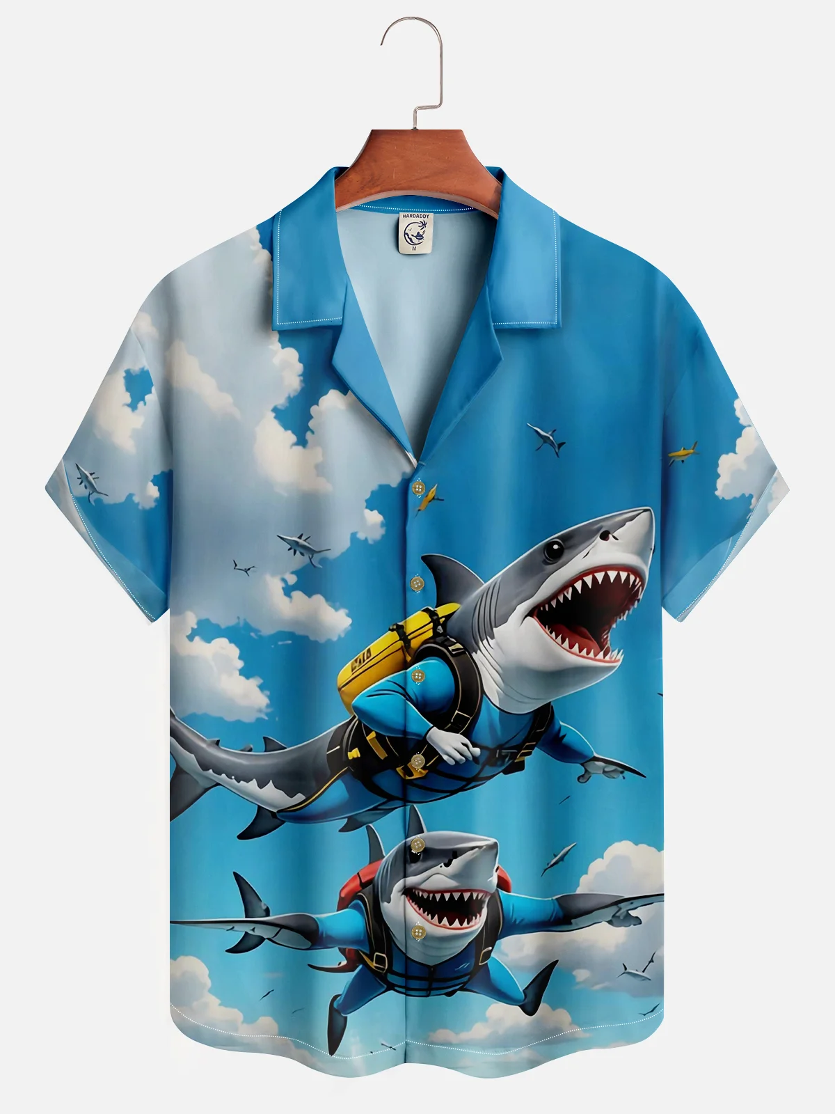 Moisture-wicking Fly Shark Aloha Shirt