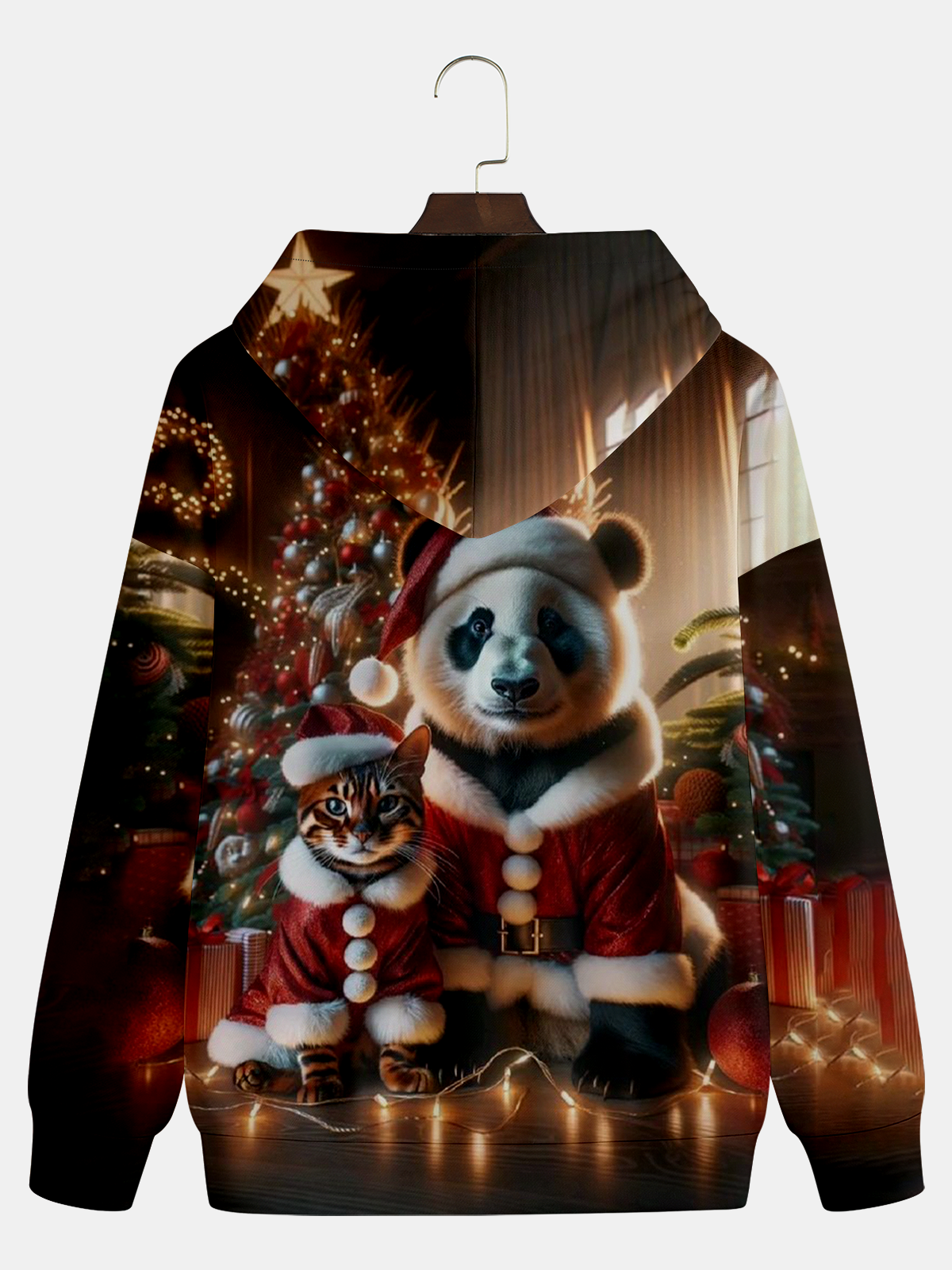 Cat and Panda Christmas Hoodie Sweatshirt