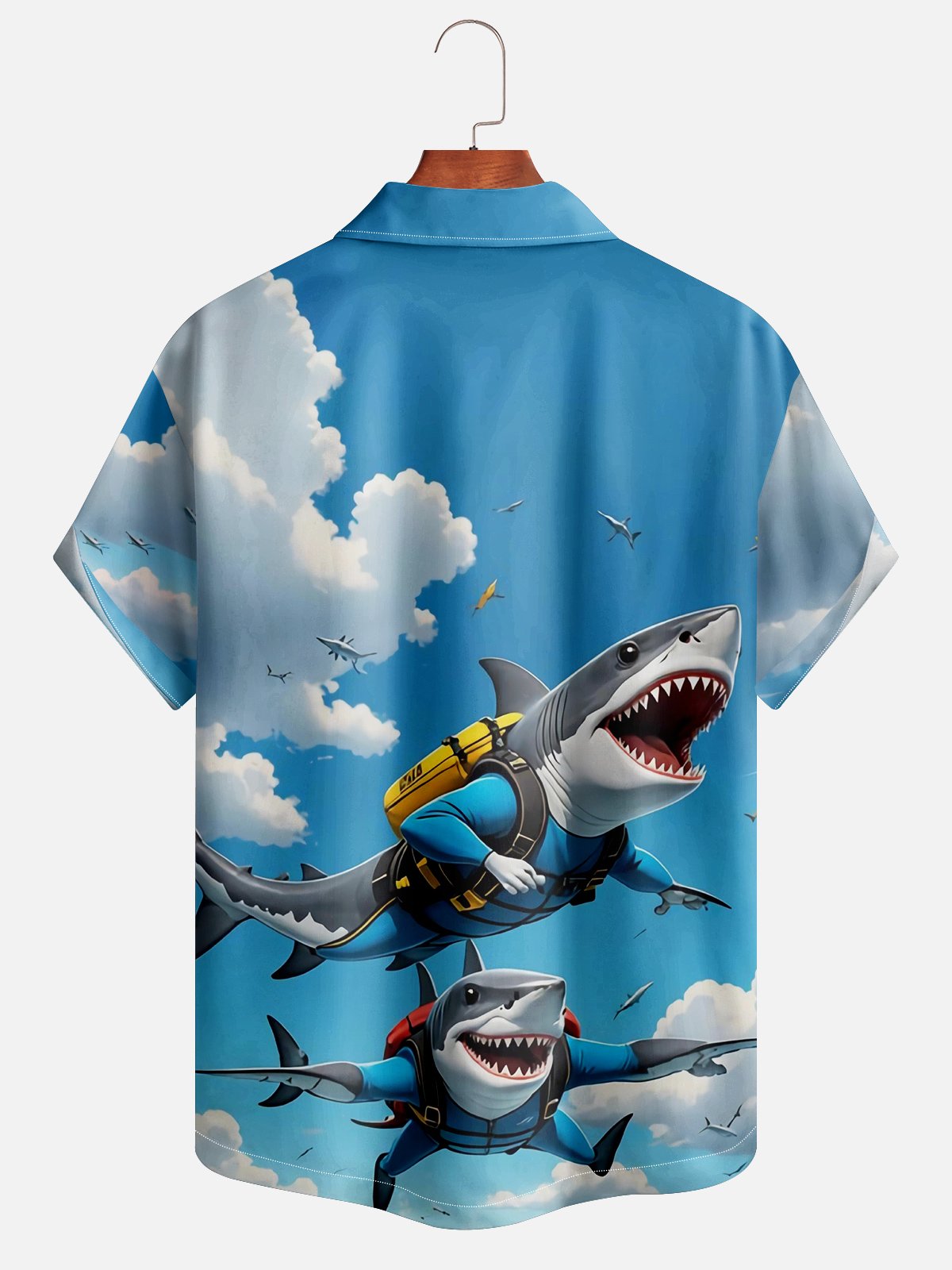 Moisture-wicking Fly Shark Aloha Shirt