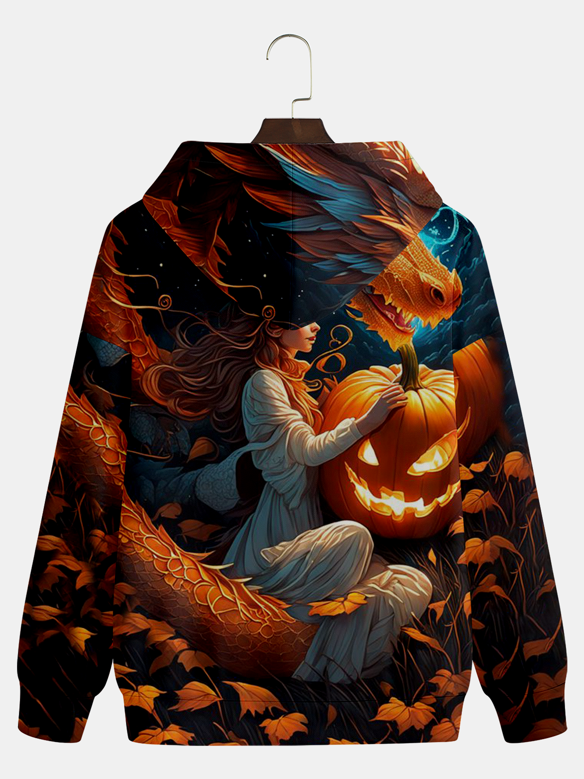 Halloween Girl and Dragon Hoodie Sweatshirt