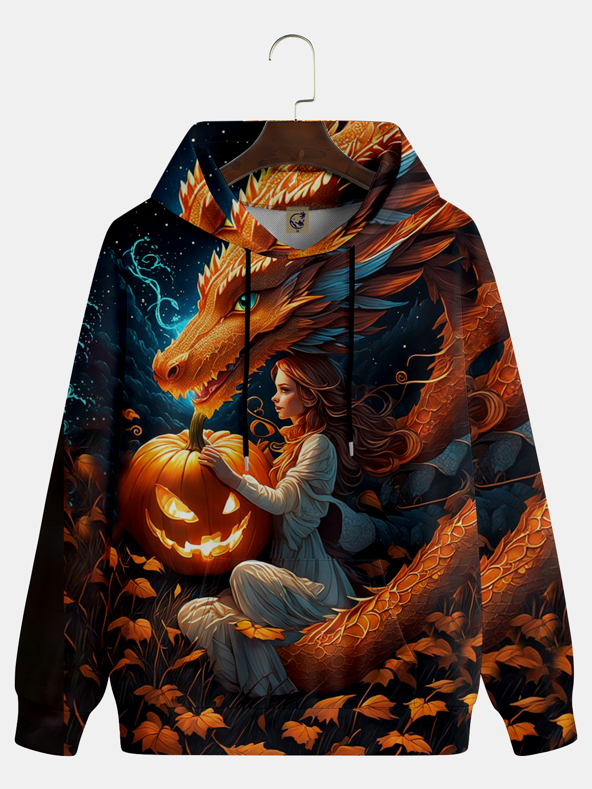 Halloween Girl and Dragon Hoodie Sweatshirt