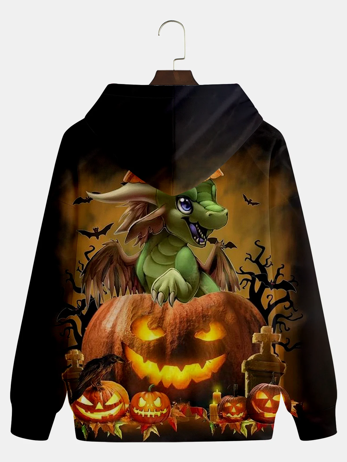 Halloween Pumpkin and Dragon Hoodie Sweatshirt