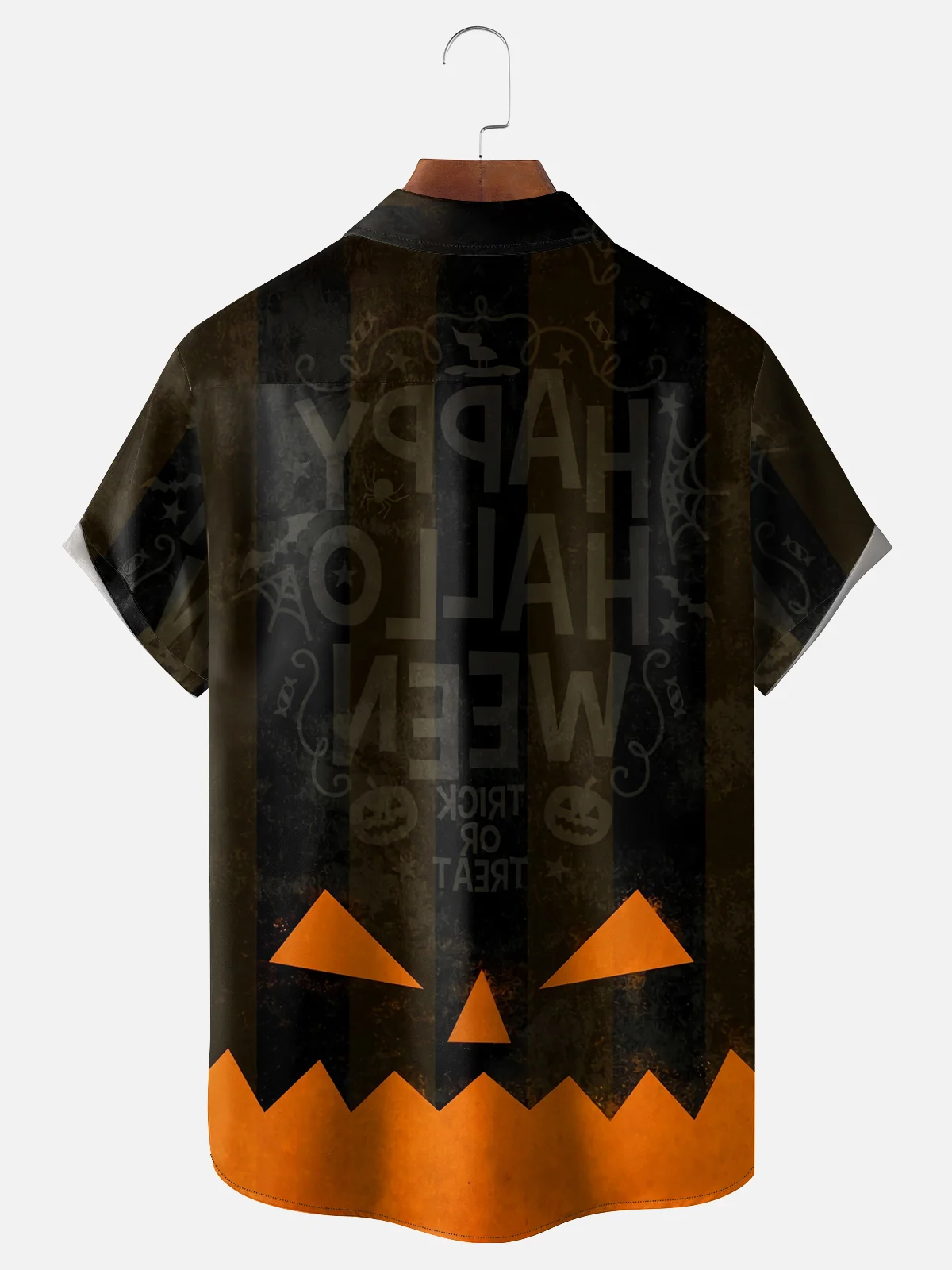 Moisture Wicking Halloween Pumpkin Head Hawaiian Shirt