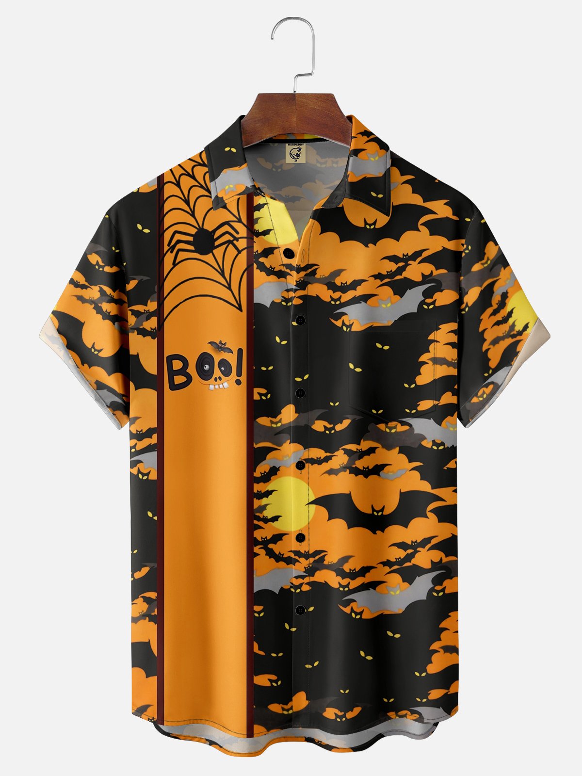 Moisture Wicking Halloween Bat Spider Hawaiian Bowling Shirt