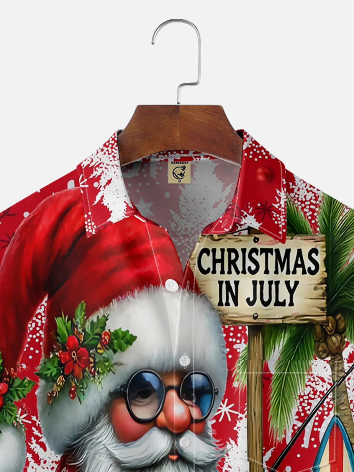 Moisture Wicking Santa Fishing Hawaiian Shirt