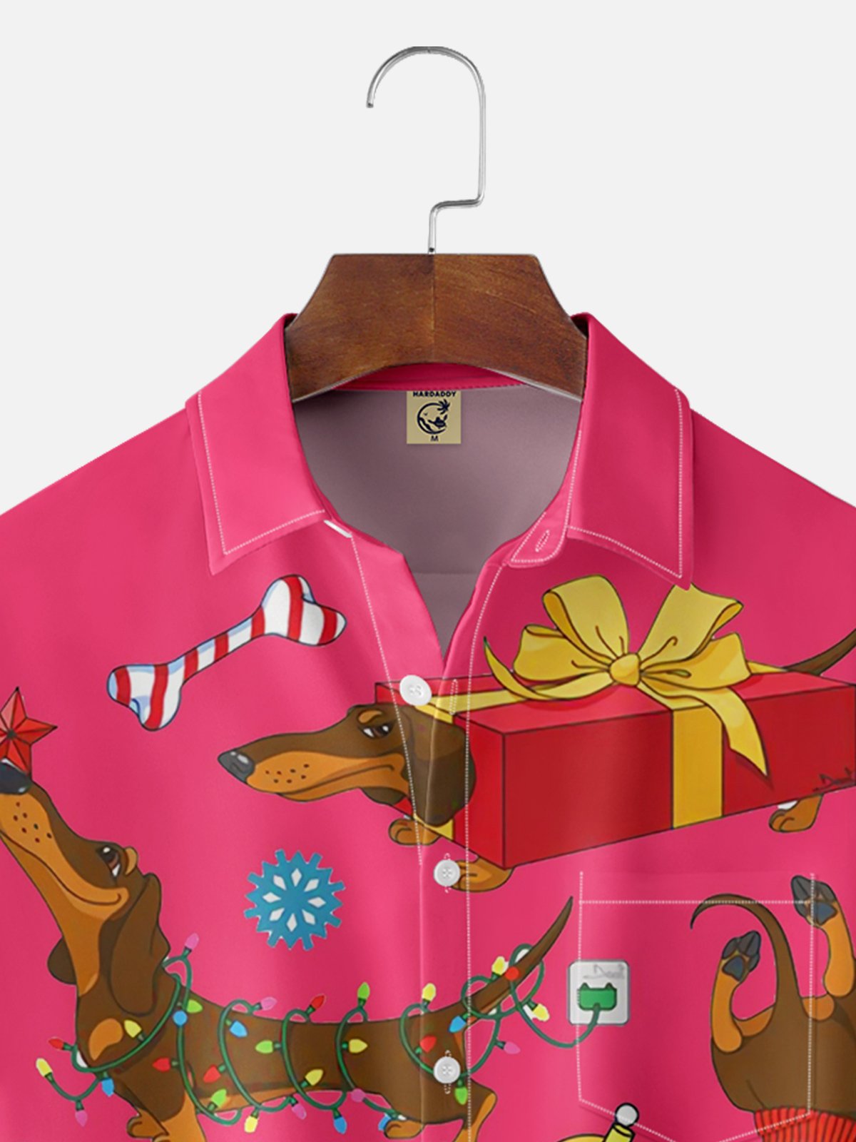 Moisture wicking Christmas Dachshund Hawaiian Shirt