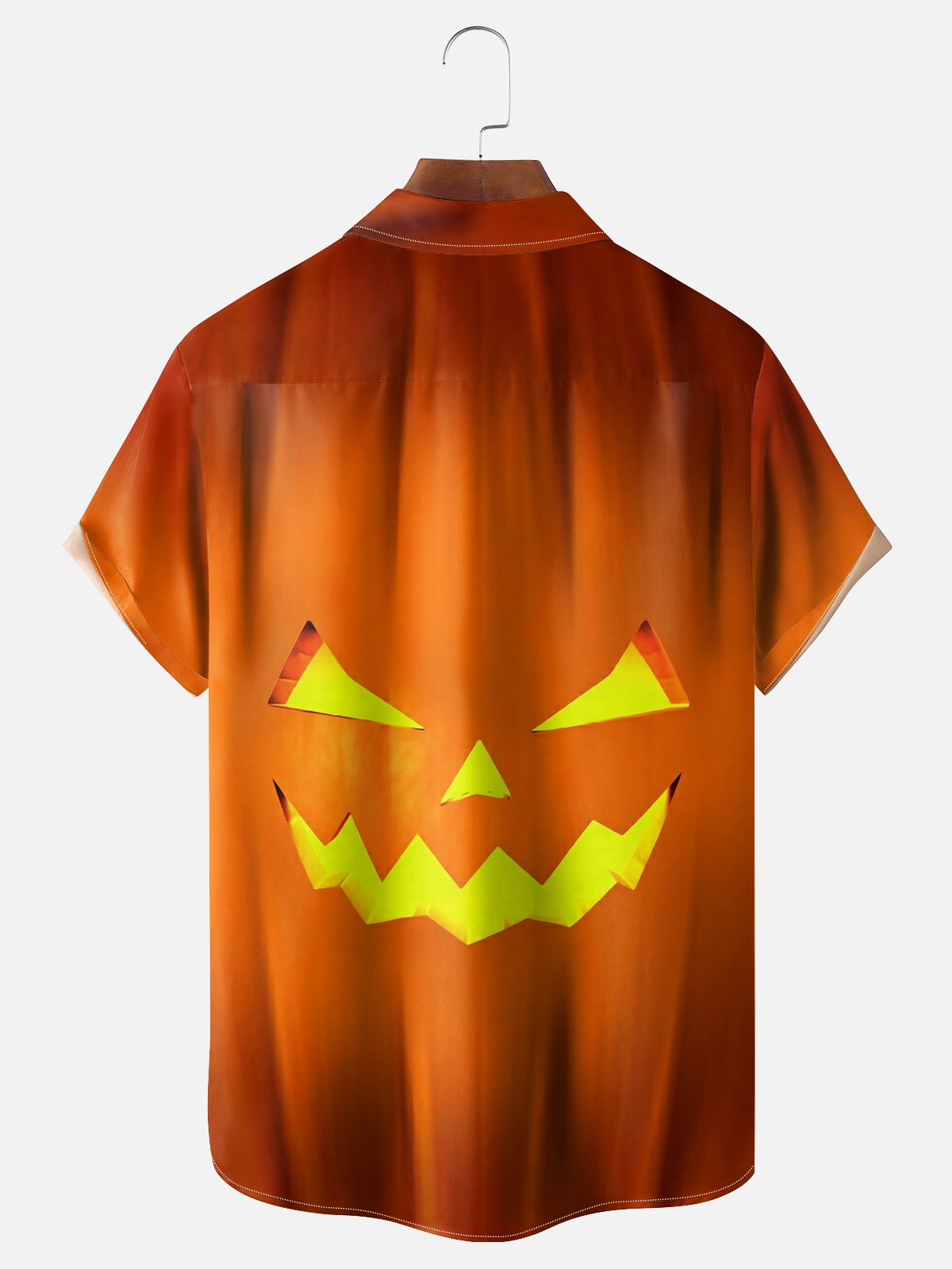 Moisture Wicking Halloween Pumpkin Head Hawaiian Shirt