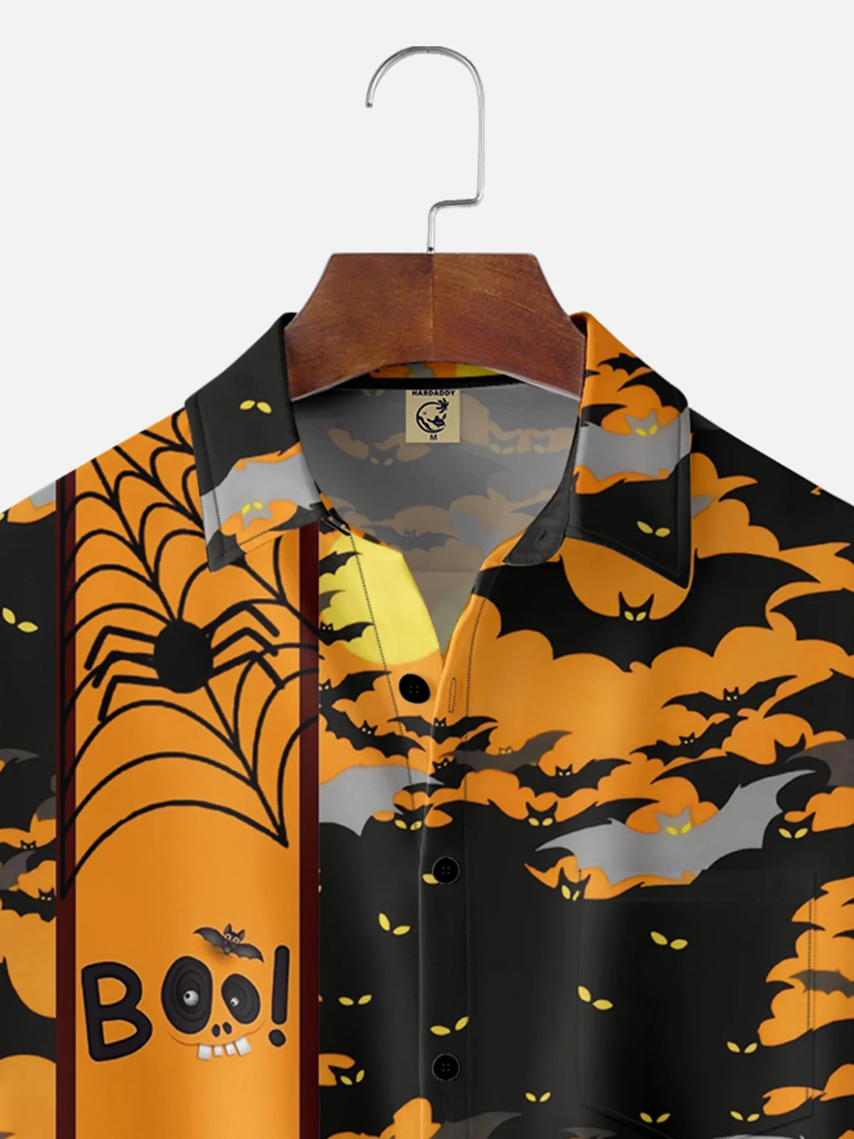 Moisture Wicking Halloween Bat Spider Hawaiian Bowling Shirt