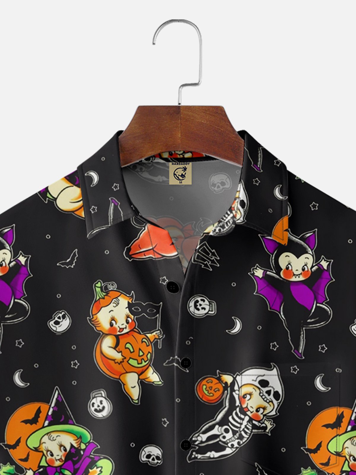 Moisture Wicking Halloween Bat Skull little Girl Hawaiian Shirt