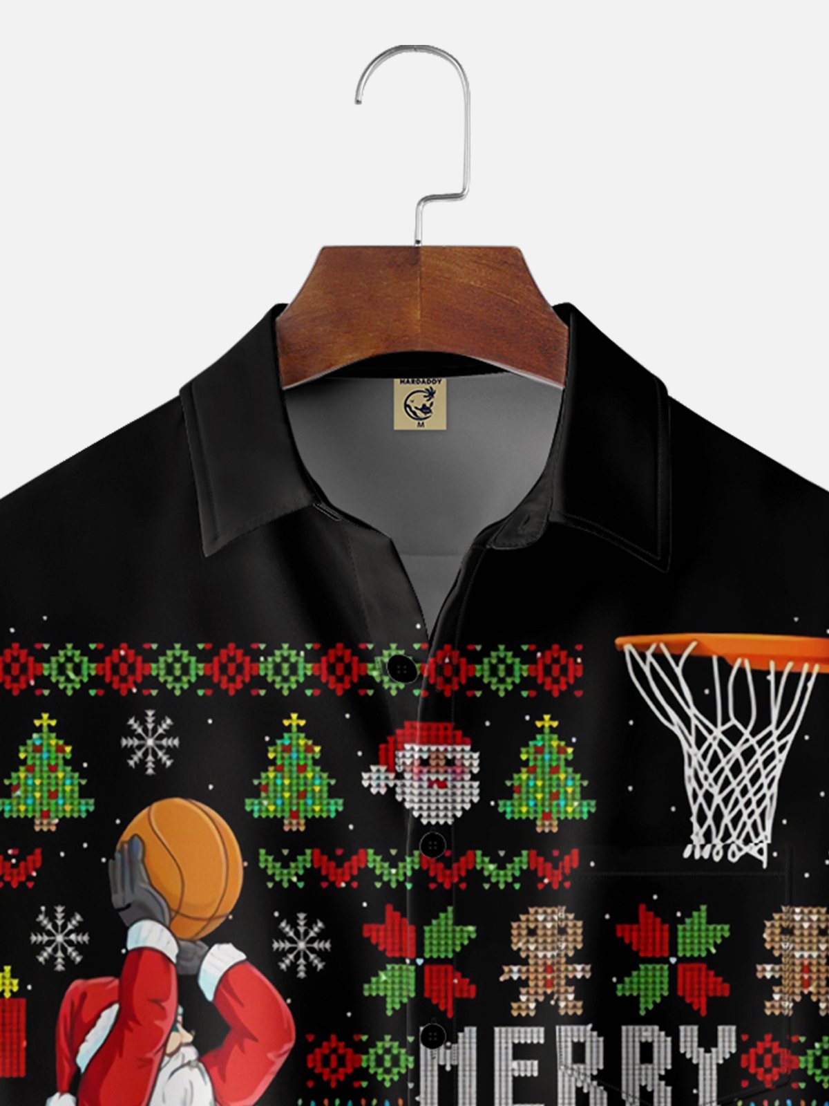 Moisture wicking Santa Claus Playing Basketball Hawaiian Shirt