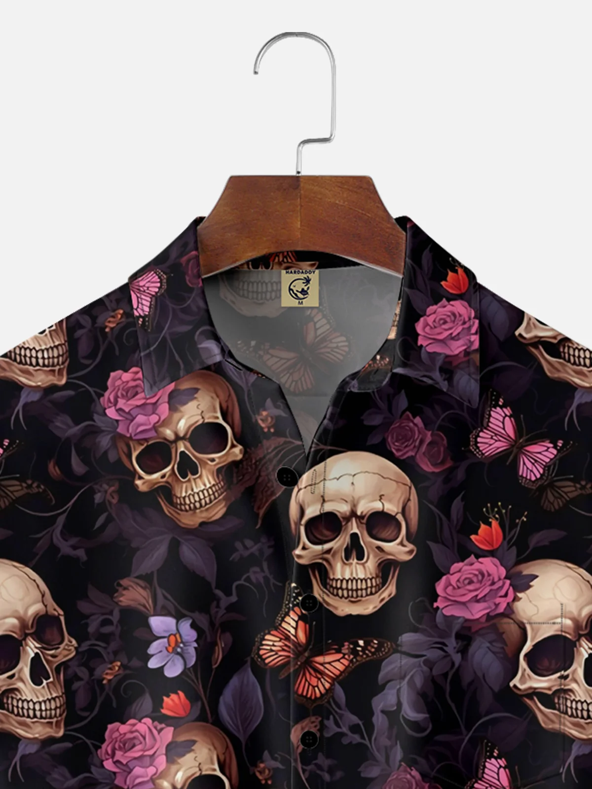 Moisture-wicking Skull Flower Sea Chest Pocket Hawaiian Shirt