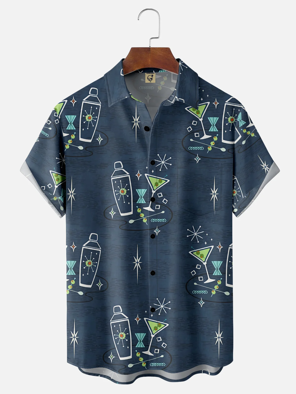 Hardaddy Cocktail Martini Shaker Graphic Tipsy Spirit Vintage Geometric Shirt