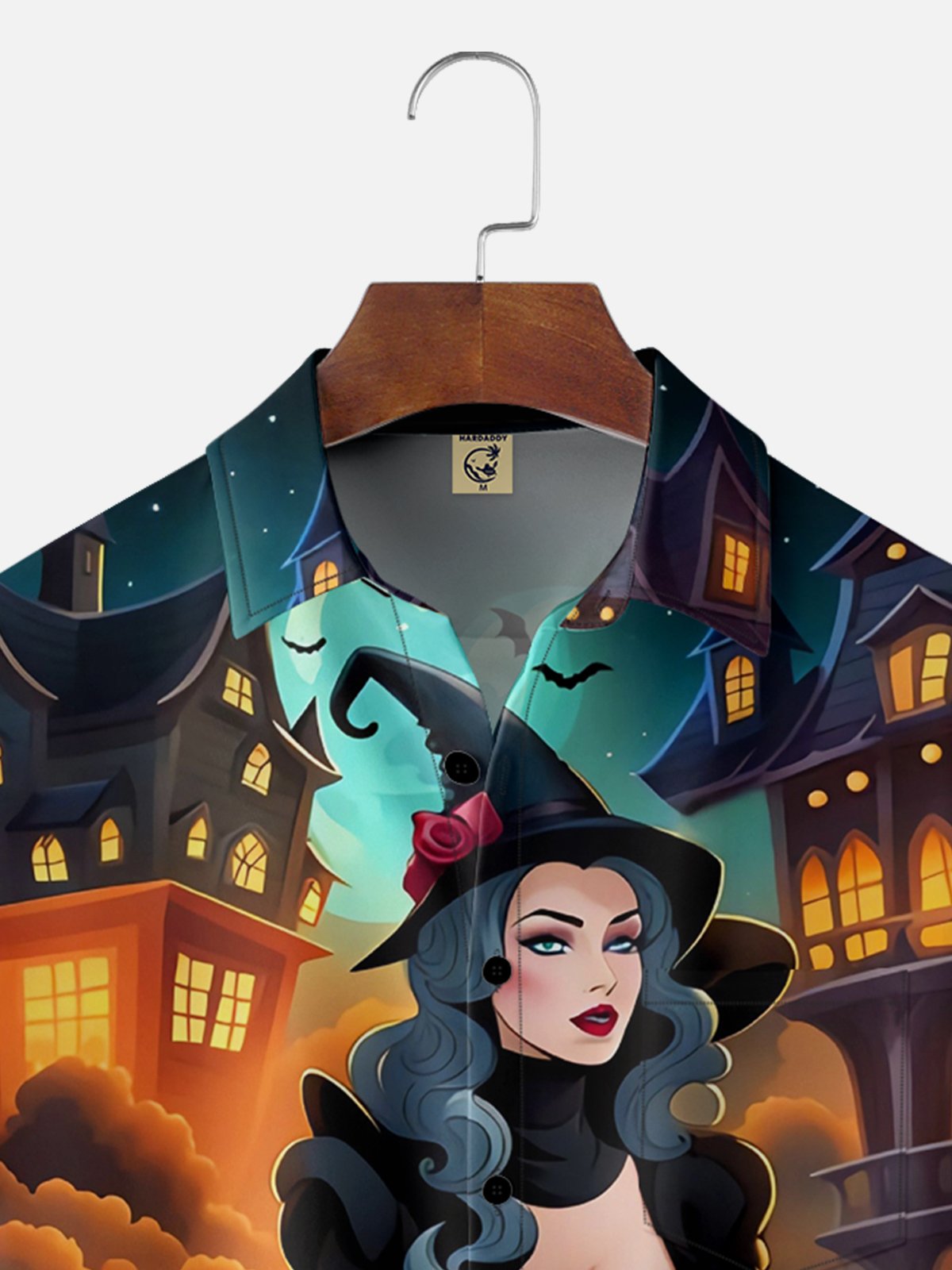 Moisture-wicking Halloween Witch Chest Pocket Holiday Shirt