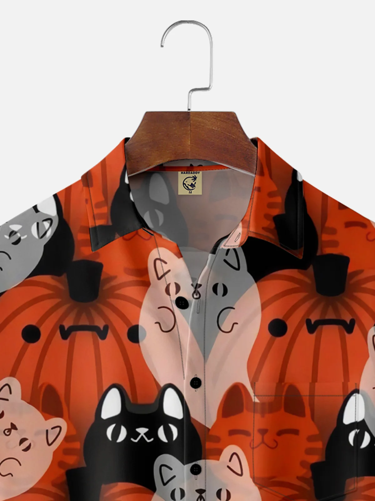 Moisture-wicking Halloween Pumpkin Cats Hawaiian Shirt