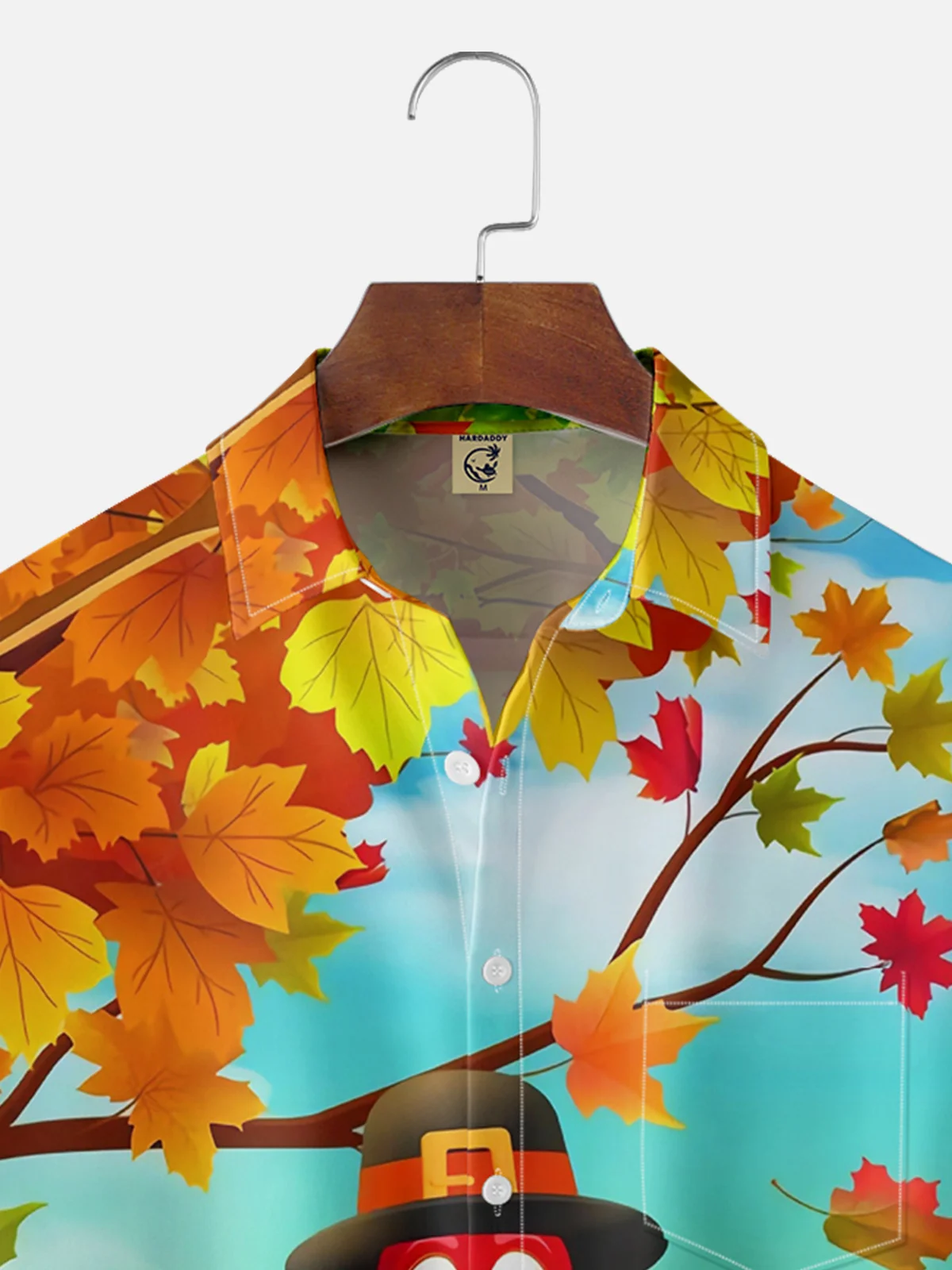 Moisture-wicking Thanksgiving Turkey Chest Pocket Holiday Shirt