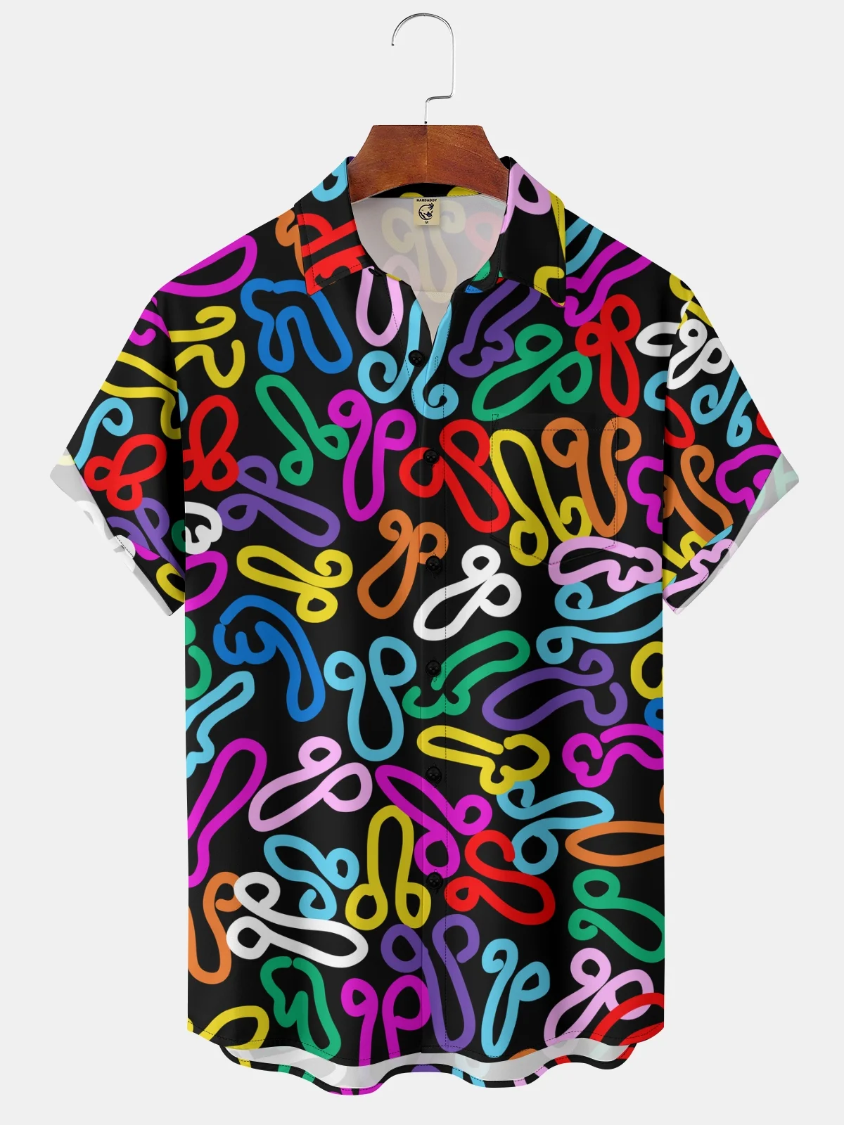 Moisture-wicking Abstract Life Source Chest Pocket Hawaiian Shirt