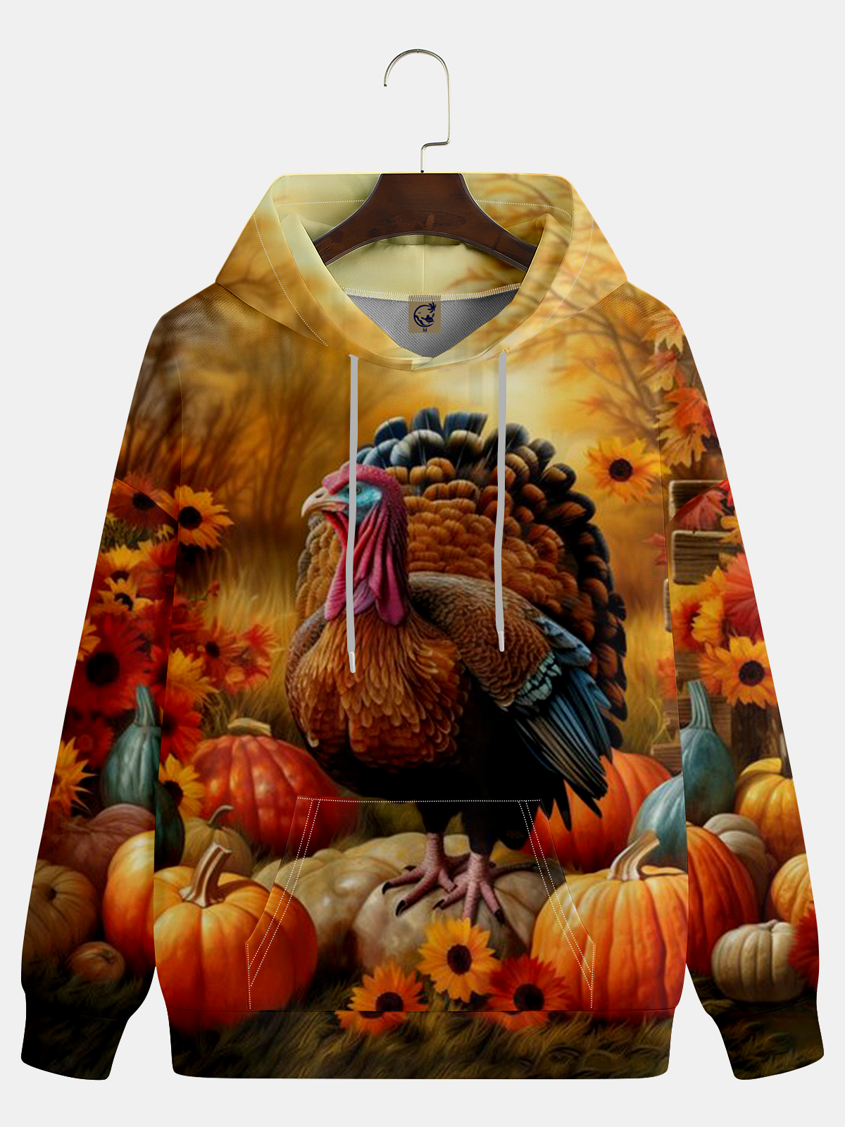 Thanksgiving Turkey Art Drawing Hoodie Sweatshirt