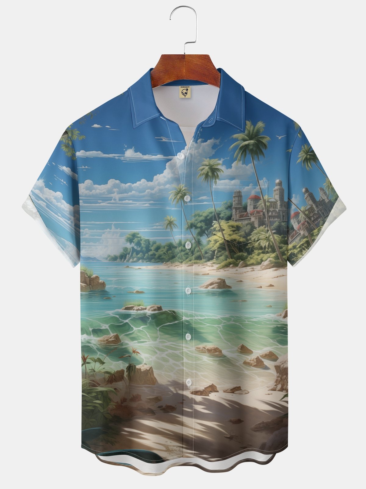 Moisture-wicking Summer Beach Chest Pocket Hawaiian Shirt