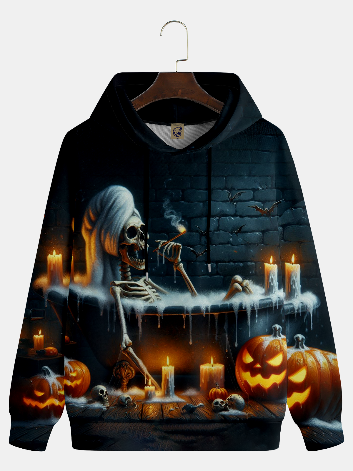 Halloween Bathing Skeleton Hoodie Sweatshirt