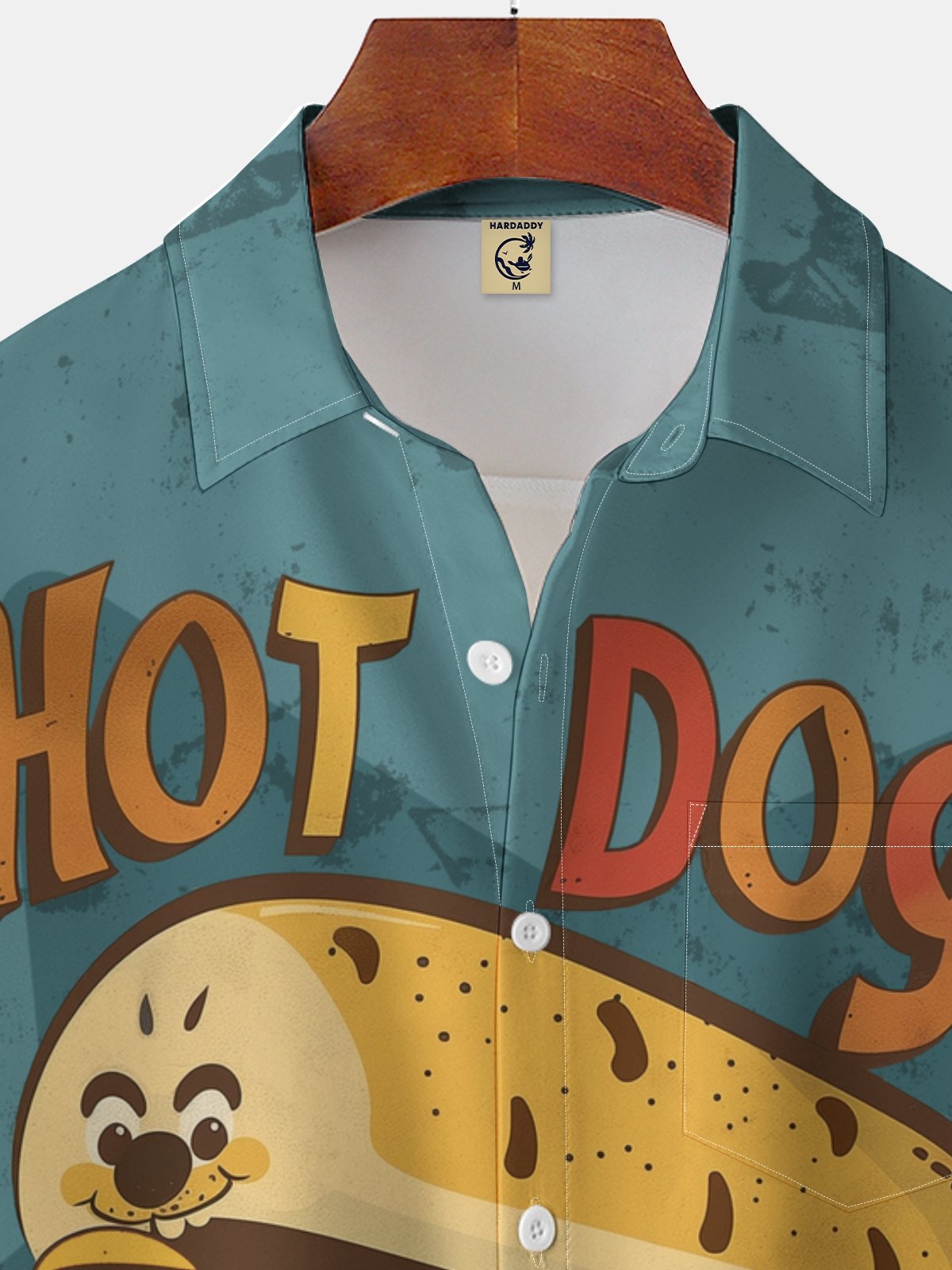 Moisture-wicking Hot Dog Chest Pocket Casual Shirt