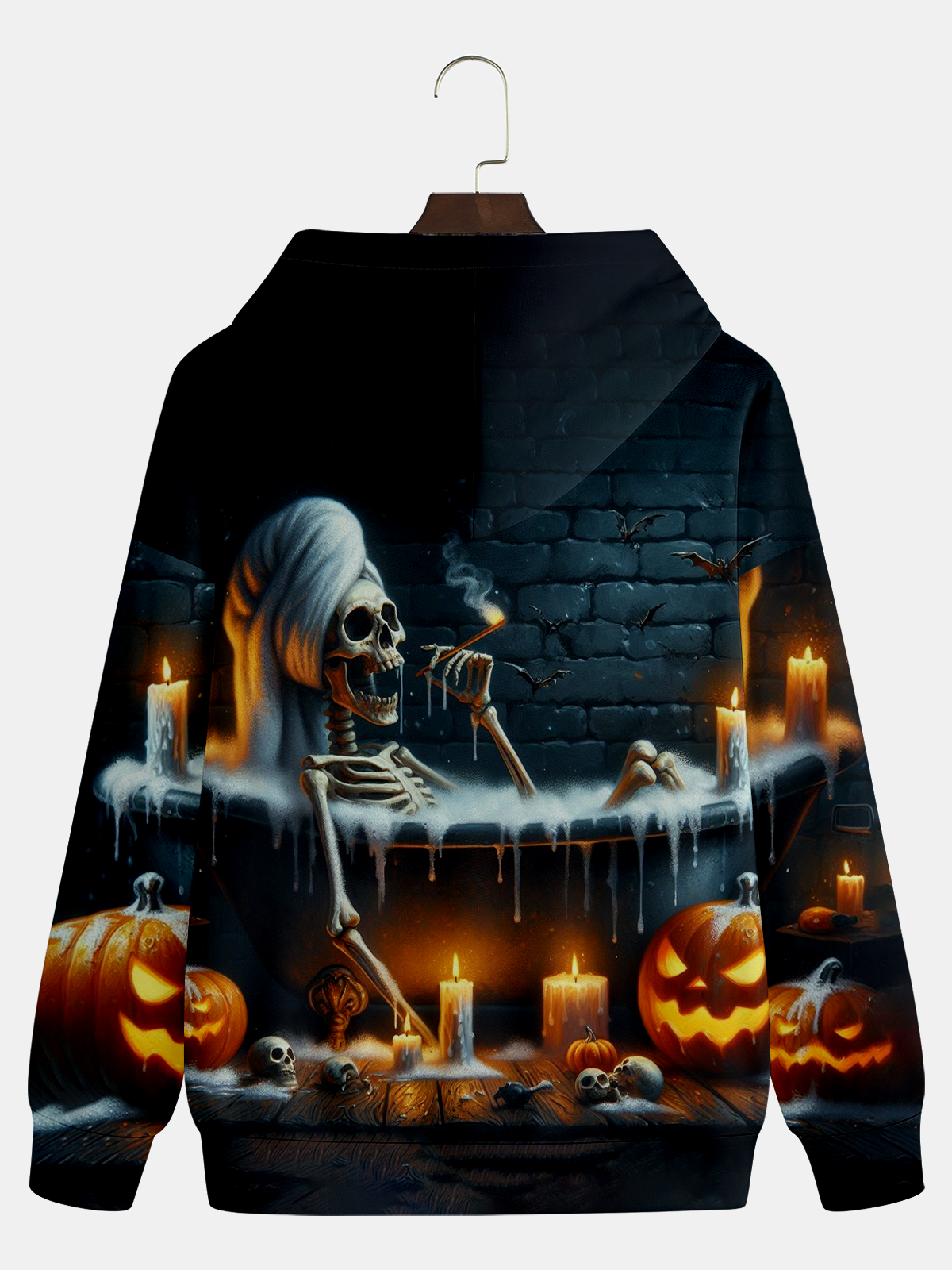 Halloween Bathing Skeleton Hoodie Sweatshirt