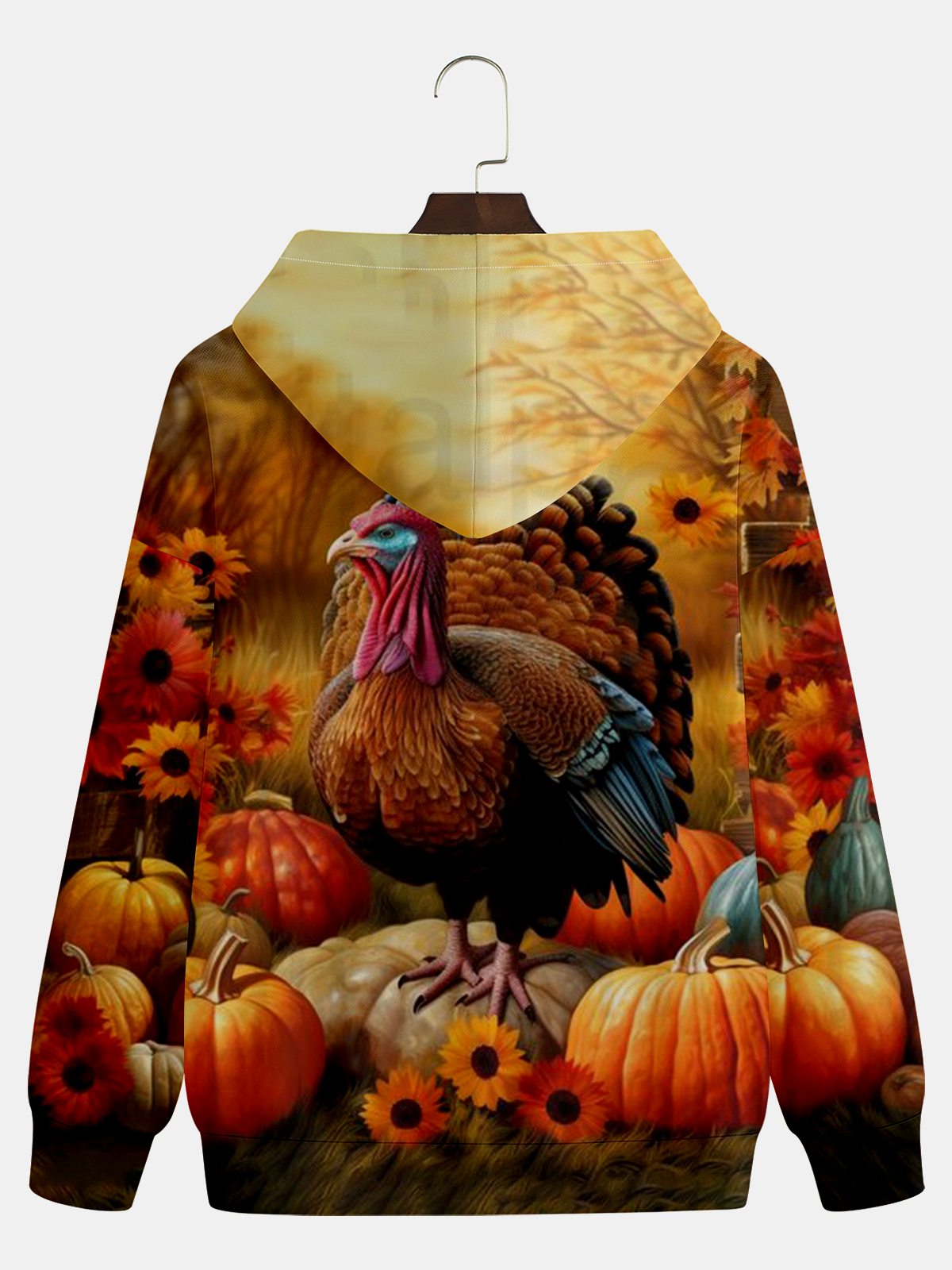 Thanksgiving Turkey Art Drawing Hoodie Sweatshirt