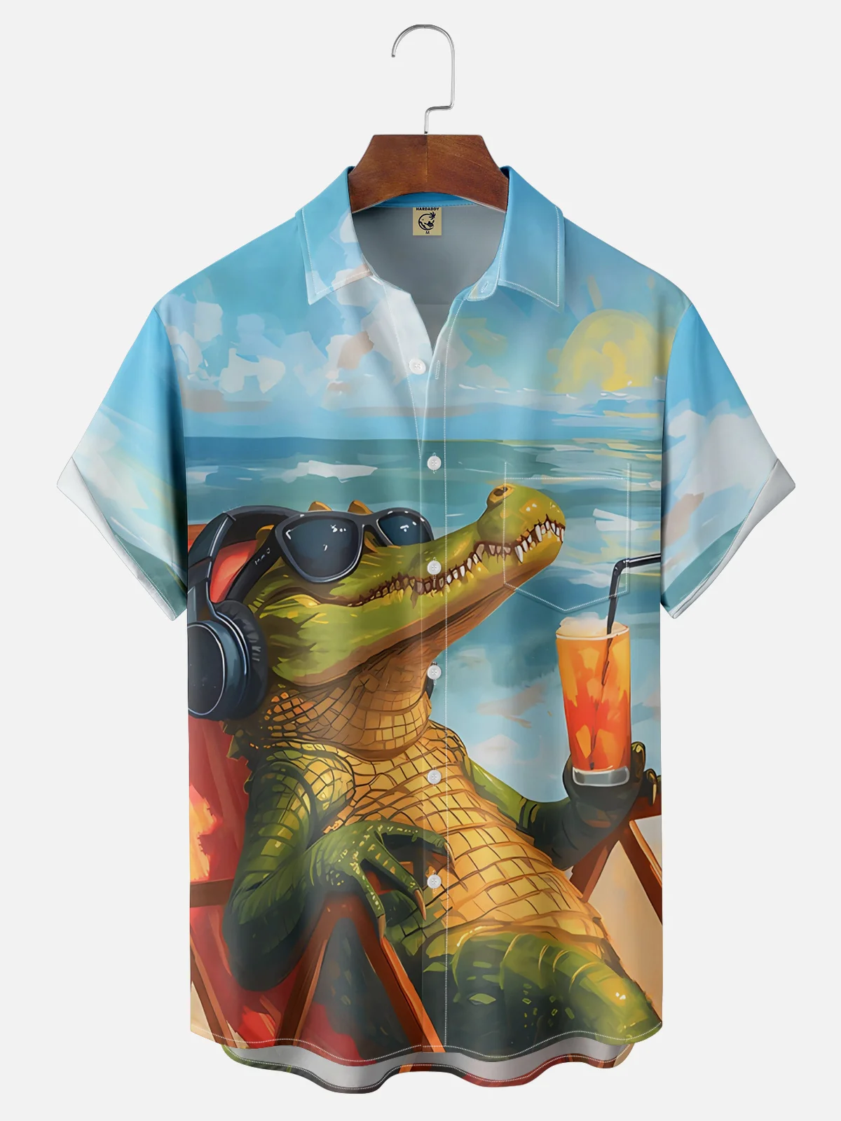 Moisture Wicking Beach Vacation Croc Hawaiian Shirt