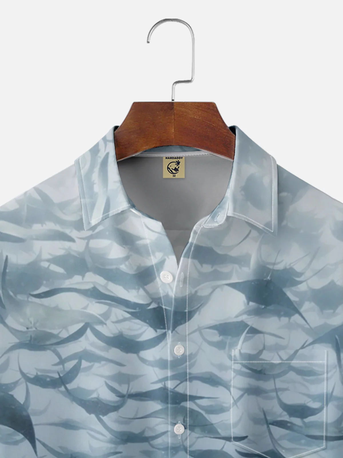 Moisture-wicking Ocean Ray Art Chest Pocket Hawaiian Shirt