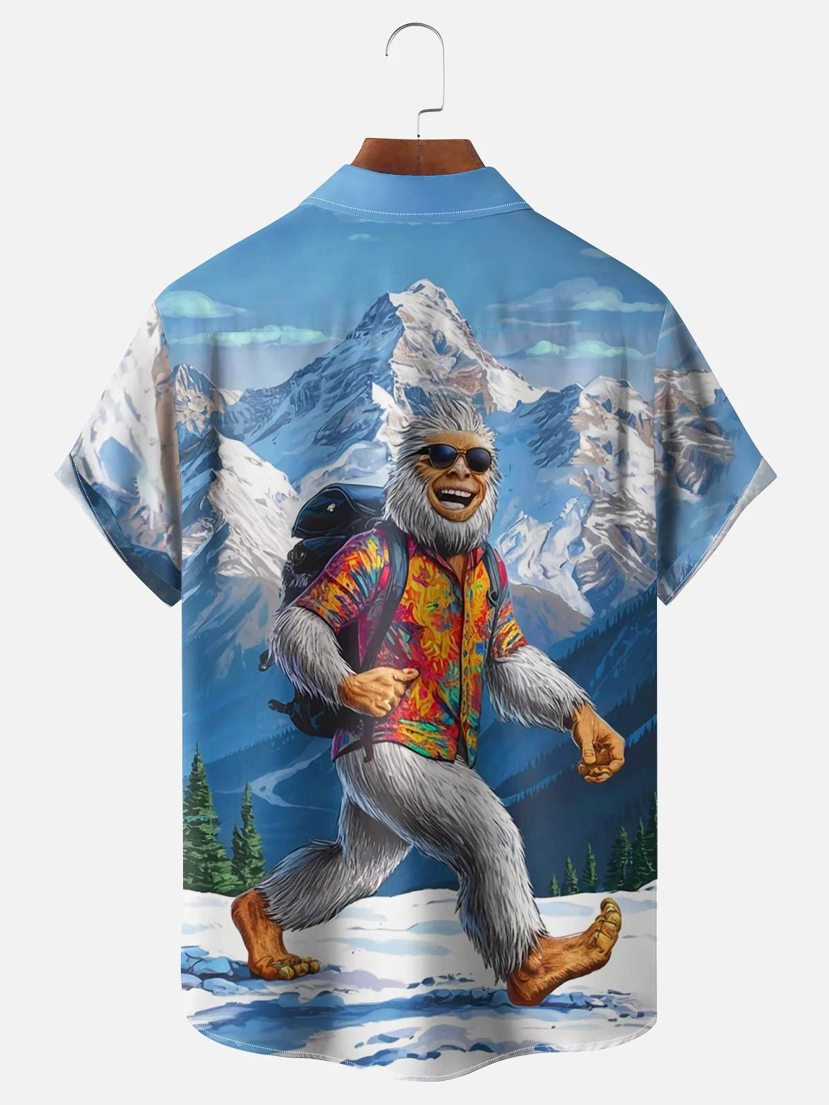 Moisture Wicking Snow Savage Hawaiian Shirt