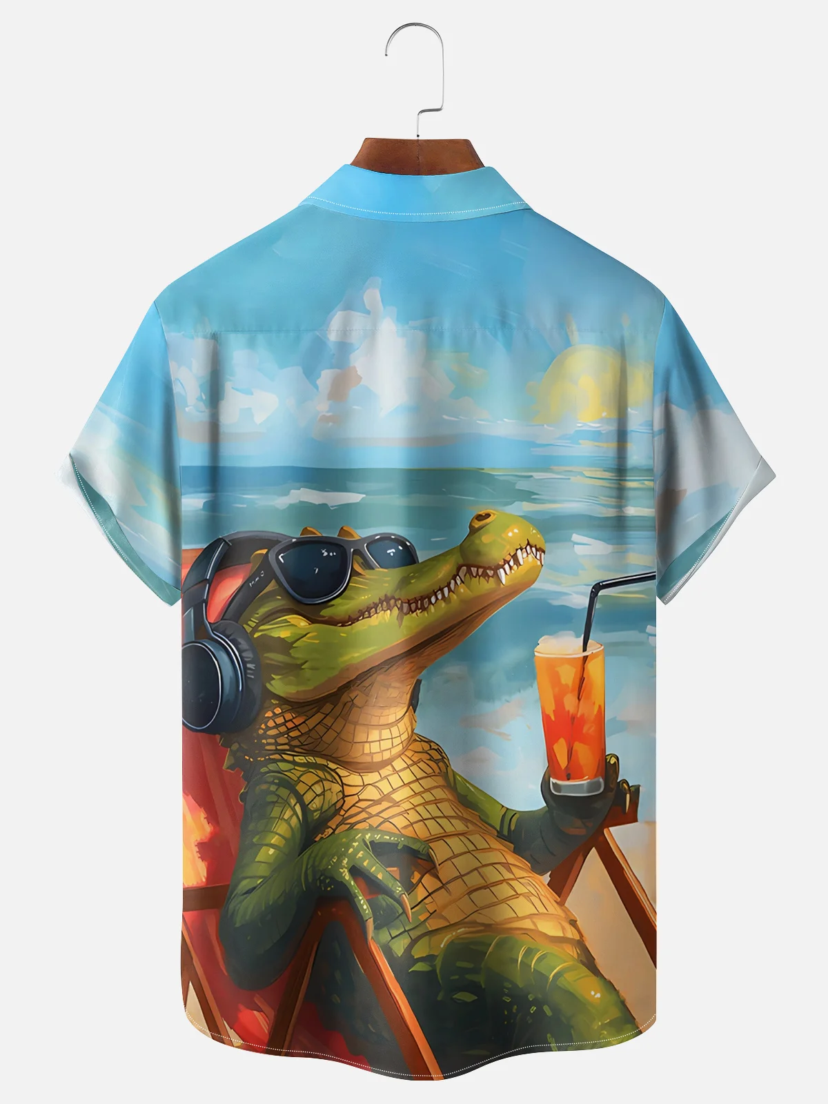 Moisture Wicking Beach Vacation Croc Hawaiian Shirt