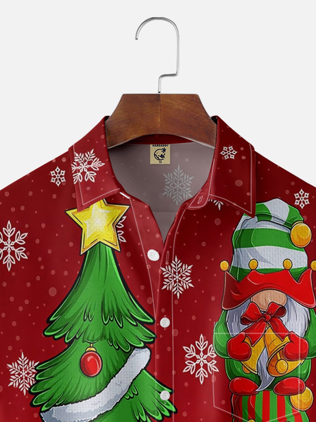 Moisture Wicking Christmas Gnome Chest Pocket Hawaiian Shirt