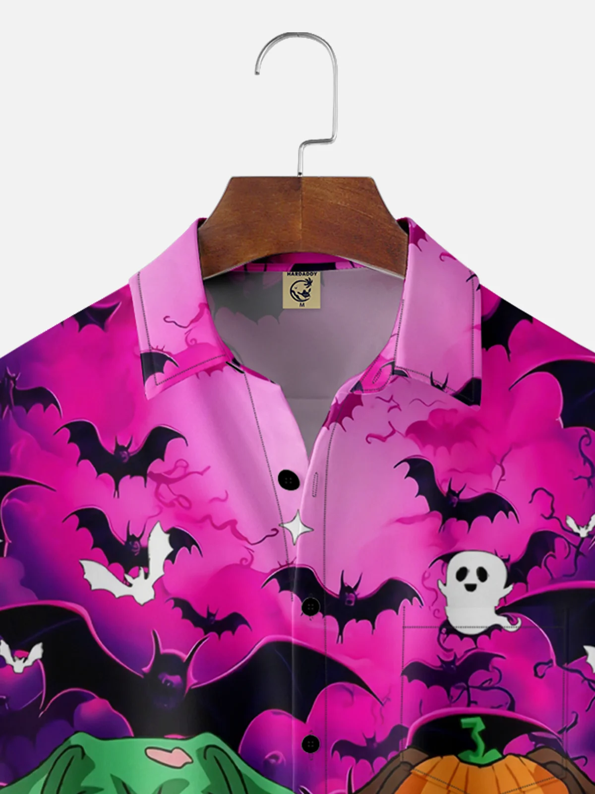 Moisture Wicking Halloween Pumpkin Bat Dog Hawaiian Shirt