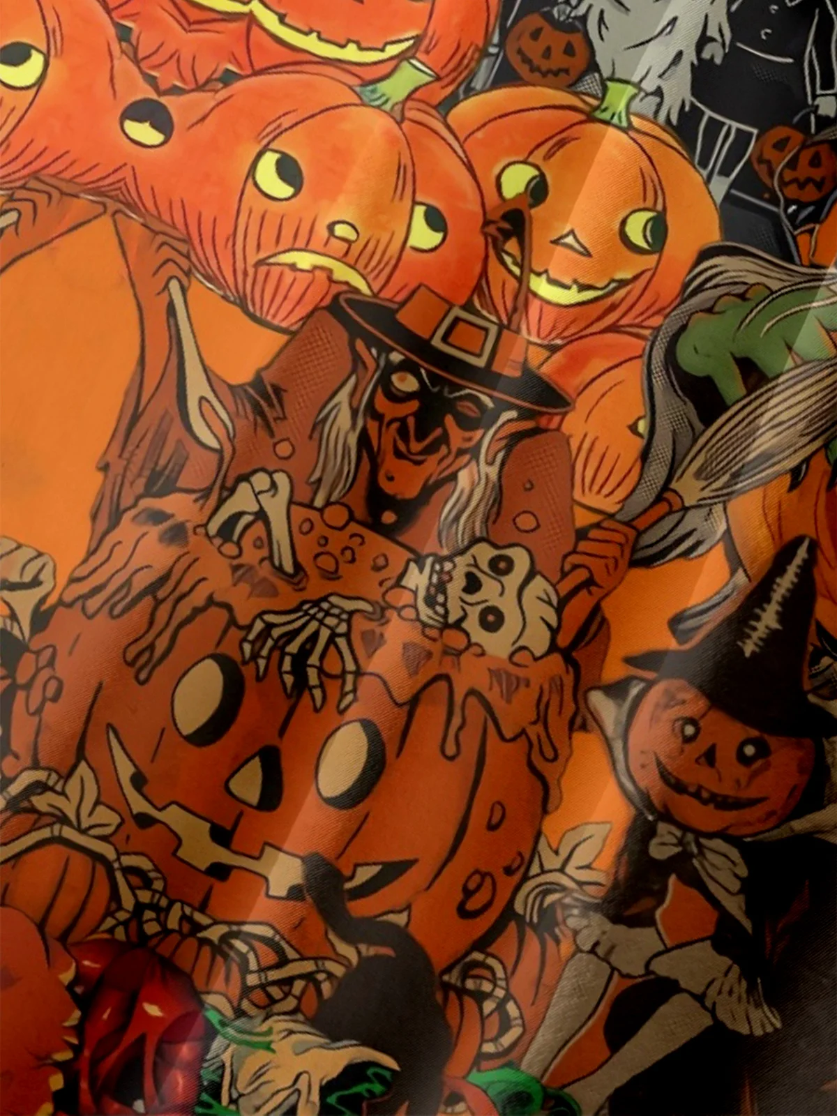 Moisture Wicking Halloween Pumpkin Ghost Hawaiian Shirt