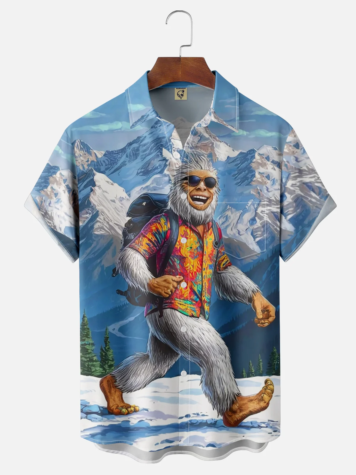 Moisture Wicking Snow Savage Hawaiian Shirt