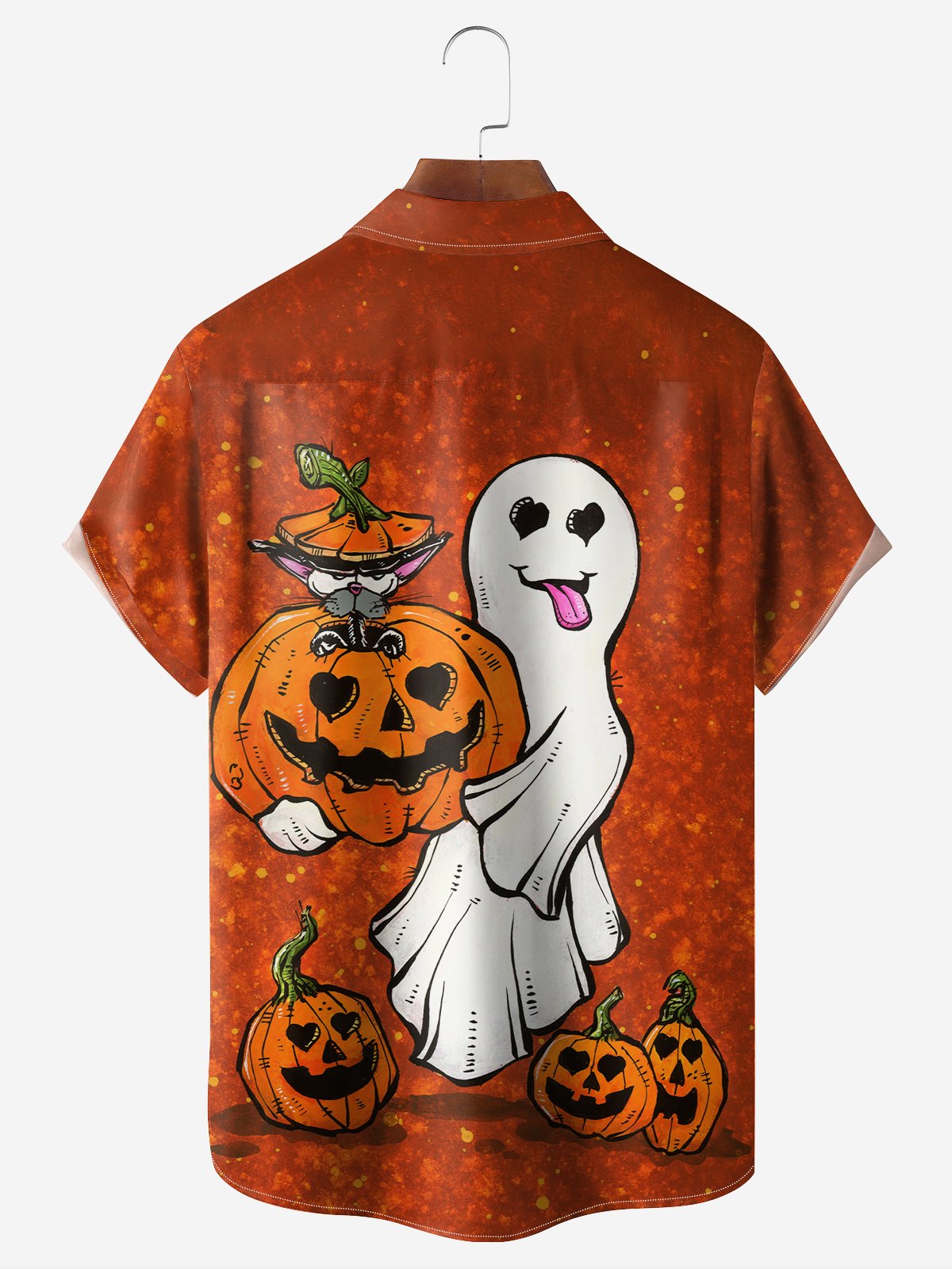 Moisture-wicking Halloween Ghost Love You Boo Hawaiian Shirt by David Lozeau