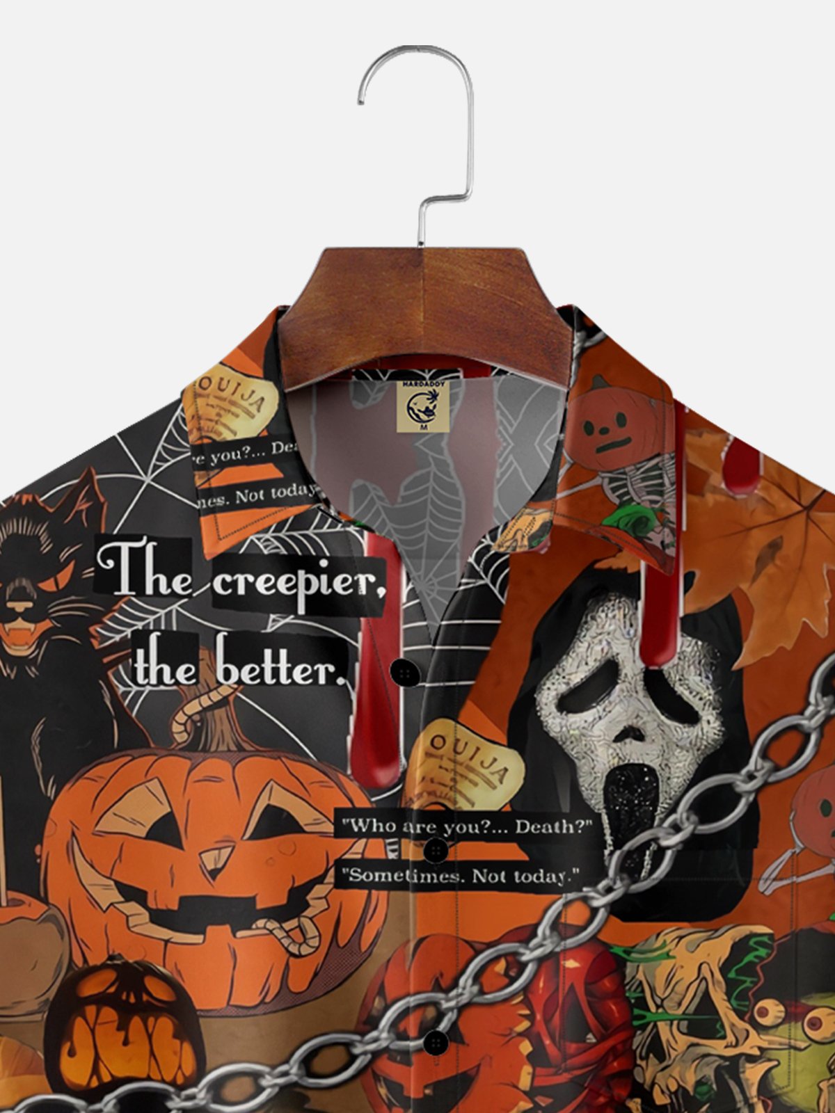 Moisture Wicking Halloween Pumpkin Ghost Hawaiian Shirt