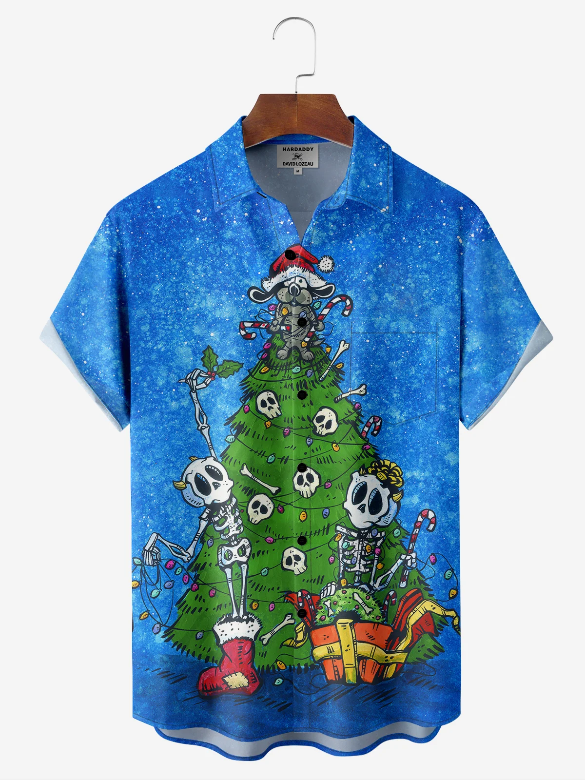 Moisture-wicking Christmas Tree Presents Hawaiian Shirt by David Lozeau