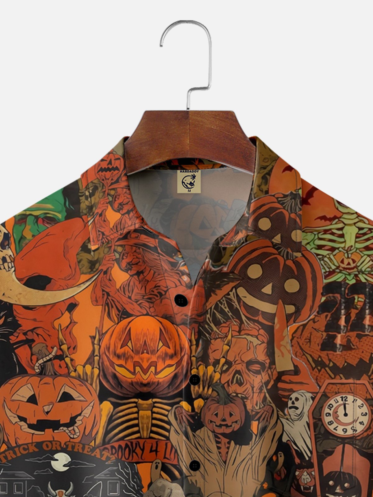 Moisture Wicking Halloween Pumpkin Ghost Hawaiian Shirt