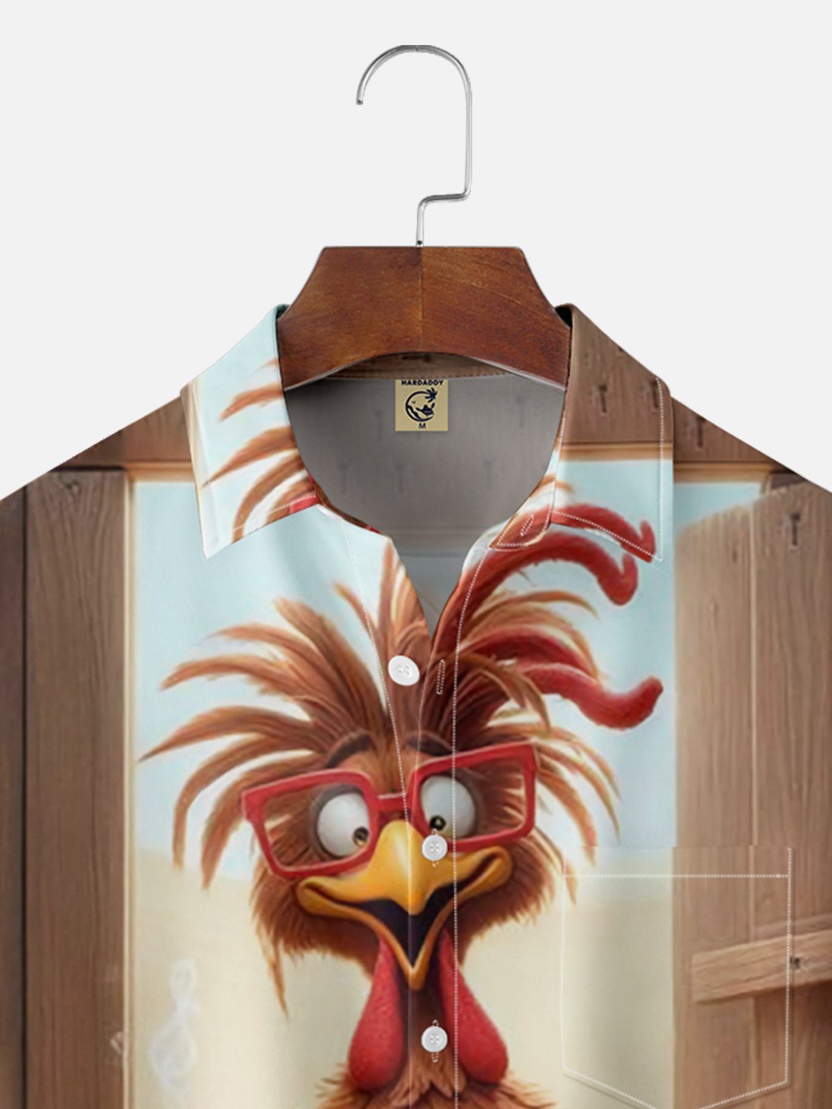 Moisture-wicking Early Chicken Chest Pocket Hawaiian Shirt