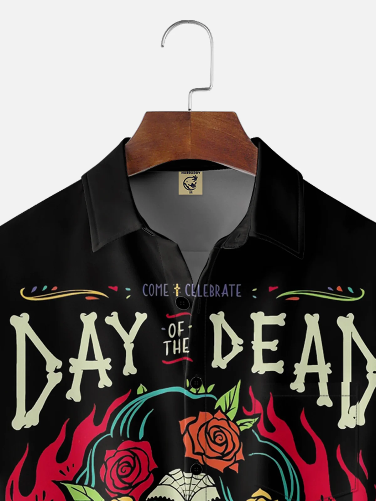 Moisture-wicking Day of the Dead Chest Pocket Casual Shirt