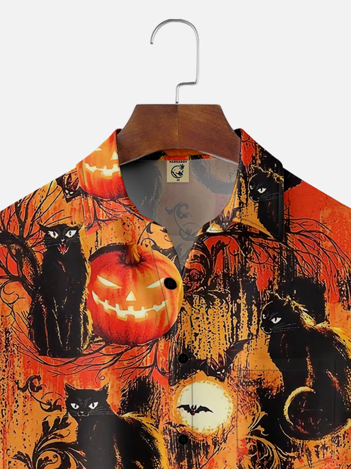 Moisture-wicking Halloween Black Cats Chest Pocket Casual Shirt