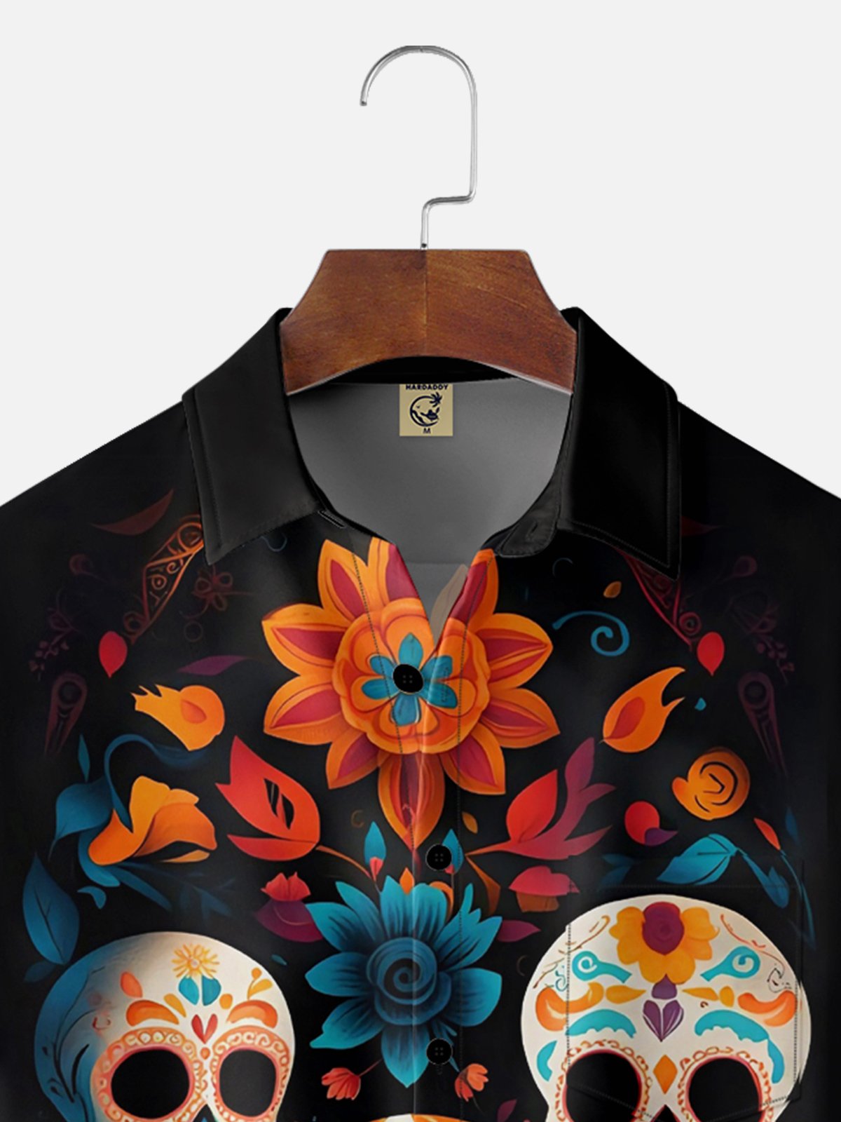 Moisture-wicking Day of the Dead Chest Pocket Casual Shirt