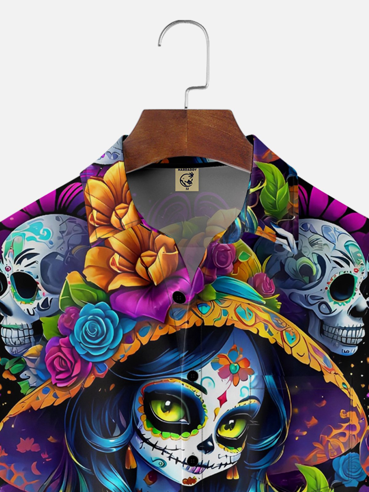 Moisture-wicking Day of the Dead Chest Pocket Casual Shirt