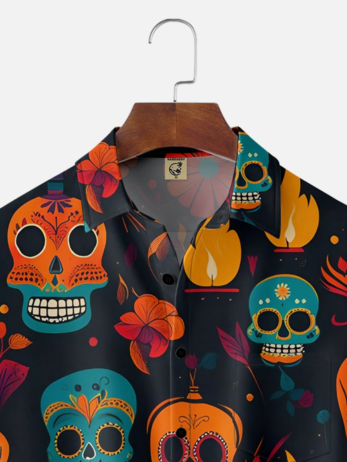 Moisture-wicking Day of the Dead Chest Pocket Casual Shirt