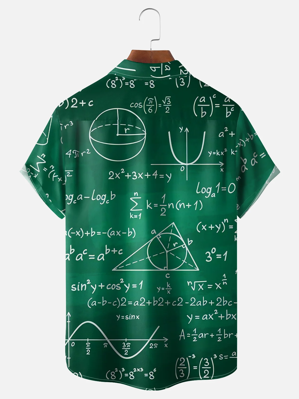 Moisture-wicking Back to School Letter Math Chest Pocket Casual Shirt