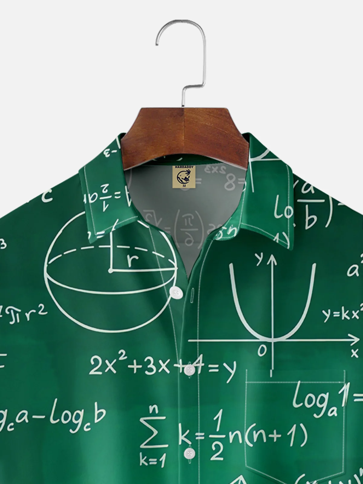 Moisture-wicking Back to School Letter Math Chest Pocket Casual Shirt