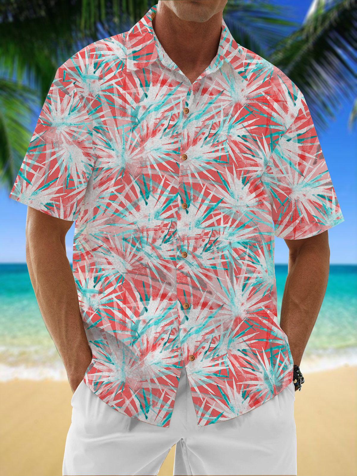 Moisture Wicking Tropical Gradient Hawaiian Shirt