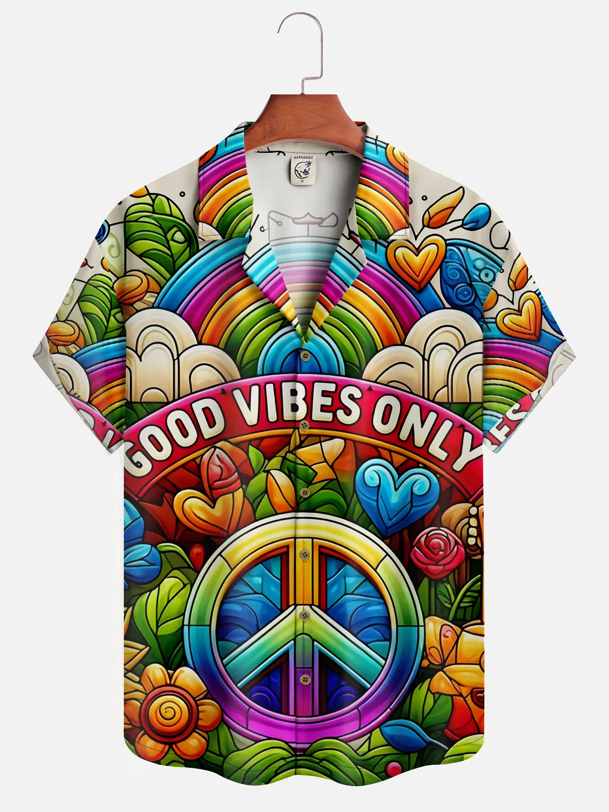 Moisture-wicking Hippie Peace Aloha Shirt