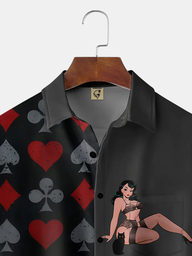 Tall Size Poker Black Cat Beauty Shirt By Alice Meow