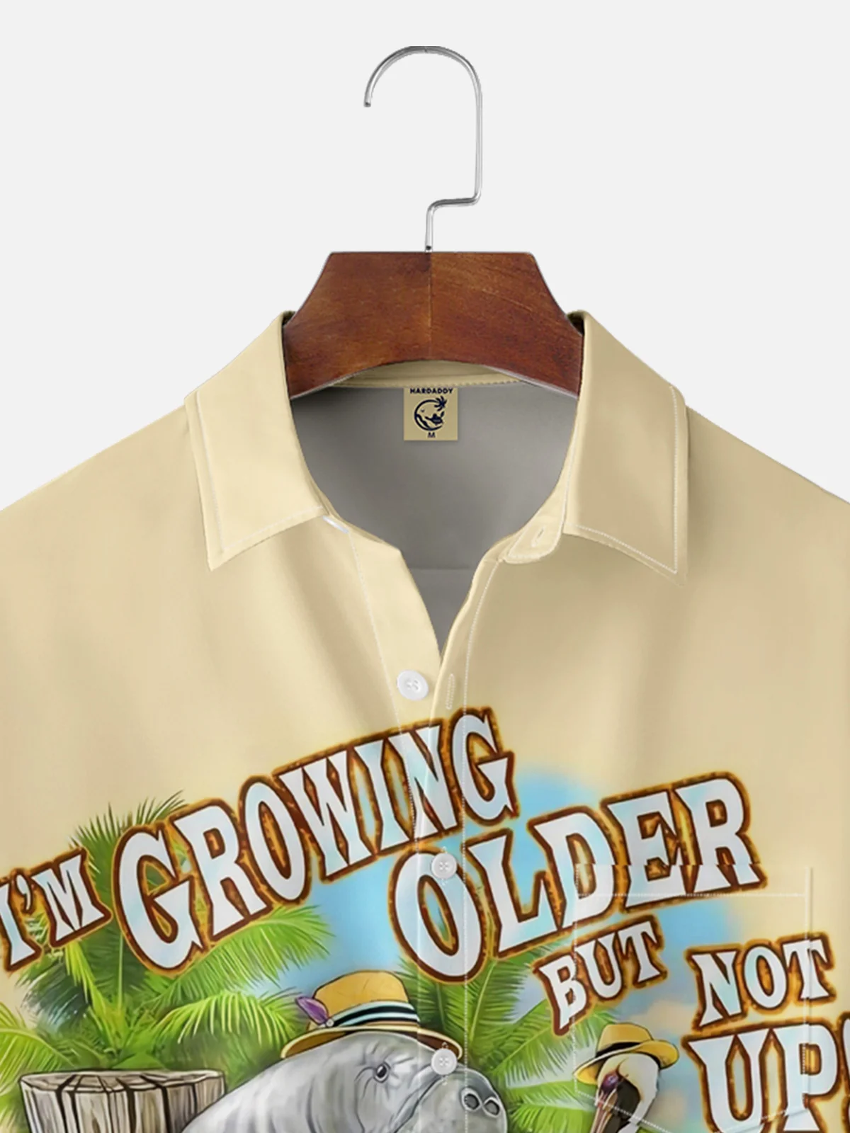 Moisture-wicking Im Growing Older But Not Up Sea Lion Chest Pocket Hawaiian Shirt